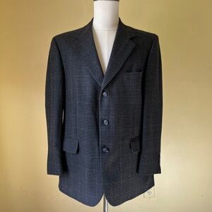 Vintage Brooks Brothers Wool Sport Coat Blazer Men's 42R Gray Houndstooth‎